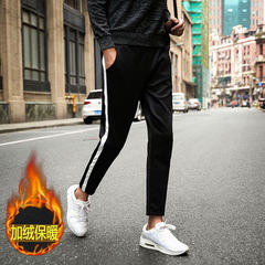 Slim casual pants with thick Velvet Pants. Haren male feet long pants pants students fall upon the tide 3XL A pole casual pants