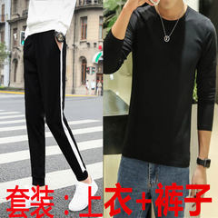 Slim casual pants with thick Velvet Pants. Haren male feet long pants pants students fall upon the tide 3XL Upon a long black rod + T [autumn] without hair