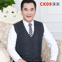 Autumn and winter in the elderly male V wool vest collar cardigan knit sweater vest vest old middle-aged father. 165/M C-K09.