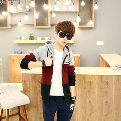 Young students and male winter sports cashmere sweater cardigan Hooded Jacket Size thick warm autumn 165/M Top 9401 gray