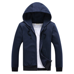 Male hooded cardigan sweater special offer every day of leisure sport coat boys Pure Black Hoodie and Mens 3XL Navy Blue