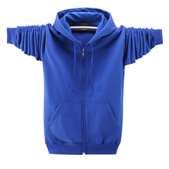 Every big man with special offer code cardigan cashmere sweater hooded casual Metrosexual sleeved Hooded Hoodie student movement Great clothes, must look at size blue