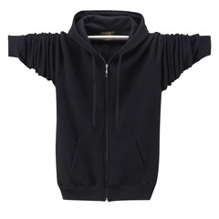 Every big man with special offer code cardigan cashmere sweater hooded casual Metrosexual sleeved Hooded Hoodie student movement Great clothes, must look at size black