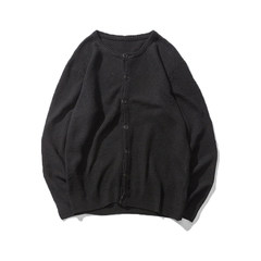 @ Aberdeen literary men Japanese men fall winter wear cardigan pure men sweater sweater coat trend S black