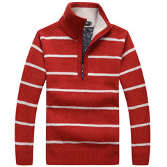 Special offer every day new cardigan sweater cashmere sweaters with collar loose warm male Korean coat code thickening L 8018 red