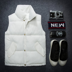 Lovers of autumn and winter coat collar cotton vest men loose cotton vest for men and women's Korean tide S white