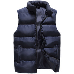Men's coats down cotton vest male thickening in autumn and winter vest sleeveless vest size cotton vest Korean tide 3XL 17078 blue