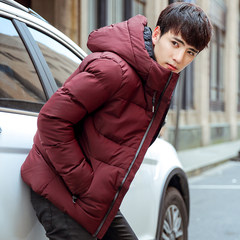 Cotton men's coats in winter 2017 new Korean handsome short thick warm winter jacket trend of cotton Single freight insurance after collection 9333 dark red