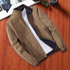 Every day special cotton, middle-aged and elderly men's coat thin, spring and autumn coat, wearing a pair of middle-aged loose jacket, Dad installed 3XL 019 Brown collar