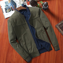 Every day special cotton, middle-aged and elderly men's coat thin, spring and autumn coat, wearing a pair of middle-aged loose jacket, Dad installed 3XL 015 army green