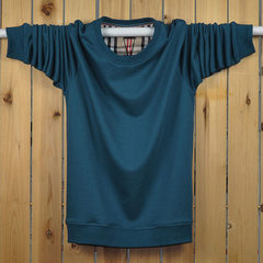 Spring and autumn Men Sport thin sweater Color Long Sleeve Shirt XL T-shirt coat fat fat 3XL [weight 190~210 kg] Light plate [Jeans Blue]