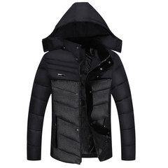 The elderly male father grandfather winter coat and cotton velvet cotton padded jacket in winter a thickened middle-aged man 3XL 004 thickening and Cashmere Black