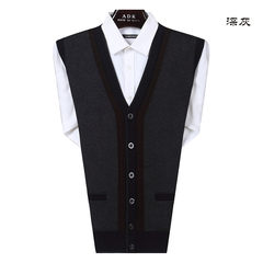 Autumn and winter vest middle-aged man in old men's Cardigan Sweater Vest dad wool vest sweater 180/120 5803 dark grey