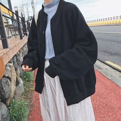 @ Aberdeen literary men fall man coat loose long sleeved cardigan knitted fashion lovers baseball uniform male students M black