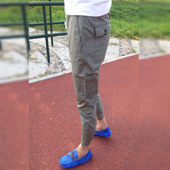 The social spiritual guy upon nine pants pants - Reds card with Qi jeans net red casual pants Thirty-four green