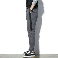 Men's casual pants slim pants 2017 Haren movement trend of Korean Japanese teenagers nine students ankle banded pants 3XL 883 gray