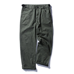 Japanese color loose baggy pants overalls tide brand retro straight pants Bboy port wind pants male Shawn Yue XL Army green