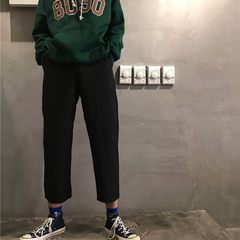 INS studios. INS of South Korea with the classic color all-match wide leg pants pants nine 17FW male and female models M black