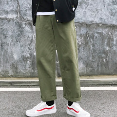 Igawa made winter Vintage American Japanese loose tooling wide leg pants casual straight legged trousers and tide XL (issued within 72 hours) Army green