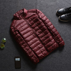 New winter jacket collar short thin male slim young slim size Hooded Jacket clearance 3XL Claret