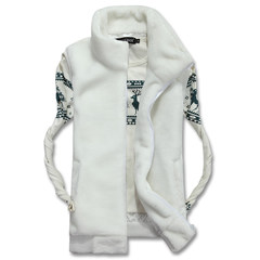 [day] special offer new large size soft vest imitation mink cashmere coat Kanjian Korean men's winter warm tide M White collar []