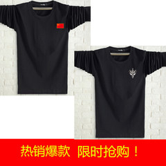 2 long sleeved t-shirts for men in autumn, a shirt for men, a T-shirt for men, a T-shirt for autumn clothes, and a middle-aged shirt for men L recommends 120--135 Jin Black Flag + Black Wolf