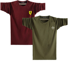 2 long sleeved t-shirts for men in autumn, a shirt for men, a T-shirt for men, a T-shirt for autumn clothes, and a middle-aged shirt for men L recommends 120--135 Jin Wine red Real Madrid + army green boat mark