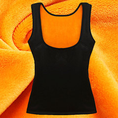 Winter women's cotton warm vest thickening, suede, inner body sculpting, chest underwear, tights, grounding vest, vest 6XL recommends 170-185 Jin wear Black color