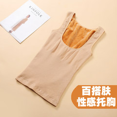Winter warm cotton vest, women thickening, velvet backing, thermal underwear, women's tight cotton, sleeveless bottom shirt, women's tight fitting M suits 95-120 catties All-match skin - care chest section