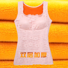 Winter cotton warm vest female thickening plus velvet, tight fitting, bottoming shirt, body care chest underwear, stomach vest XL (75~95 Jin) 6007 skin color