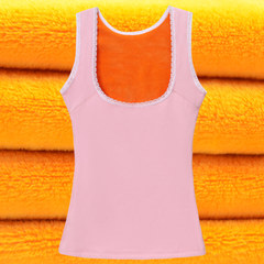 Winter cotton warm vest female thickening plus velvet, tight fitting, bottoming shirt, body care chest underwear, stomach vest XL (75~95 Jin) 3982 Pink