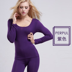 Modal warm underwear lady tight Cotton Long Johns thin body cotton sweater female underwear set Two sets of underwear, five sets to send a set U purple before and after
