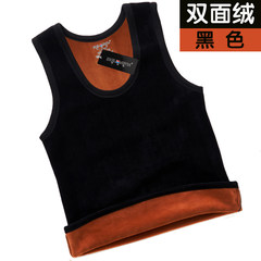 Winter warm vest, men's cashmere thickening, warm underwear, waistcoat, bottoming coat, pure cotton collar XL (122-139 Jin) Tuhao Gold Black