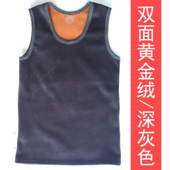 Warm vest, men's thickening, Korean style shirt, V, youth tide, self cultivation, winter underwear, cotton vest 3XL Dark grey