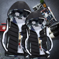 The new couple down cotton vest for men and Korean youth tide slim Jacket Mens vest vest thickening S80-95 Jin 602 black