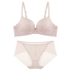 Sha Qi private lace underwear set, female breast milk bra, no scar, no steel ring, brassiere, thin powder, grey (suit) 70A