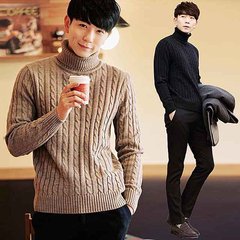 Winter new Aberdeen fresh art men sweater loose turtleneck sweater half Korean couple warm coat Collection freight insurance + priority delivery A camel -