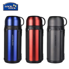 LOCK&LOCK insulated kettle, outdoor household thermos bottle, large capacity stainless steel hot pot car traveling thermos cup What special wide mouth pot 1.8L gold