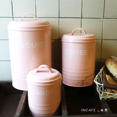 INCAFE | 新款铁皮密封罐 三件套储物罐 密封罐 出口日本厨房杂货
