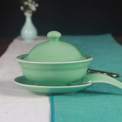 Shipping Longquan celadon cup ginseng stew stew soup pot ceramic nest snow clam stew pot stew with small cap Wathet