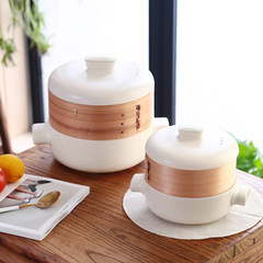 Japanese ceramic casserole stew can fire steamer high-temperature gas stove household health pot soup pot steamer 3.6 litre Brown no cage casserole