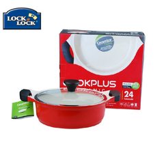 Genuine lock shallow ceramic saucepan boiling pot pot pot instant noodles milk pot Hot pot 24CM universal electromagnetic oven Green white