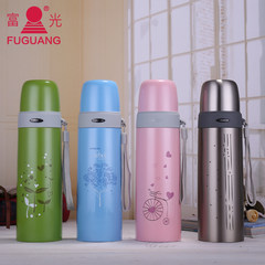 Fulkwong Stainless Steel Mug Cup cartoon cute children leakproof portable cup Blue 500ml