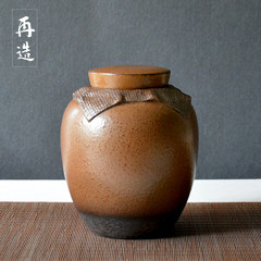 The tea pot sealing ceramic tube of modern tea Pu'er tea packaging barrels of crude pottery Black Tea sealed Dehua pottery Sand crystal