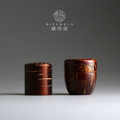 Solid wood sealed tea pot, hand portable tea pot, tea pot, tea canister, Japanese Gongfu tea set, tea box No lacquer money