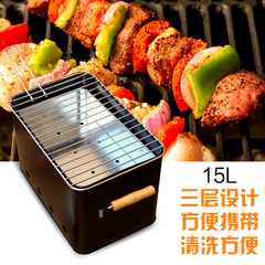 Barbecue frame, outdoor household, 3 to 7 charcoal barbecue tools, field carbon oven, black rectangle barbecue stove Black rectangle household barbecue stove