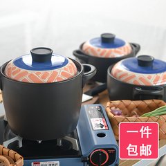 Japanese ceramics and red pot stew soup wind fire congee heat stone pot casserole stew pot with fire The pot in red B