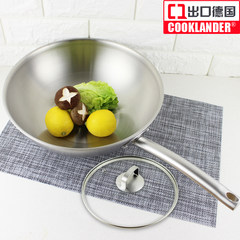 Exported Germany 304 stainless steel frying pan thickening five layer non coating non stick pot smokeless electromagnetic stove general 30cm