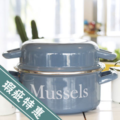The original pot seafood seafood rice cooker pot ears enamel pan pot with three Hot pot stew Seafood pot stew pot pot (defective)