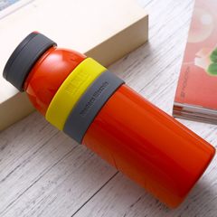 Outdoor sports bottle, milk bottle, thermos cup, female student portable cup, 500ml vacuum stainless steel yellow